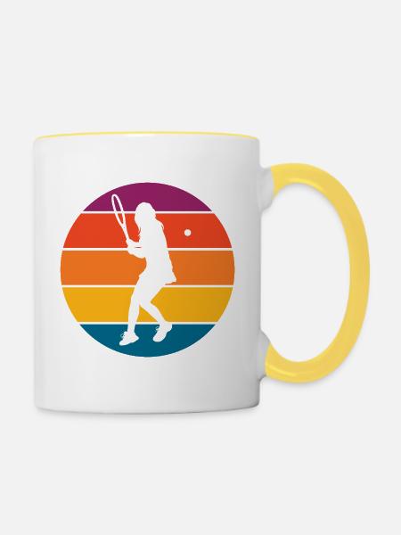 Tennis - Tasse zweifarbig - Weiß/Gelb