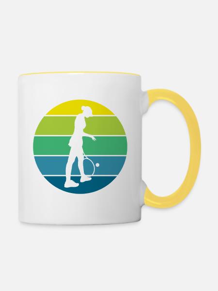 Tennis - Tasse zweifarbig - Weiß/Gelb
