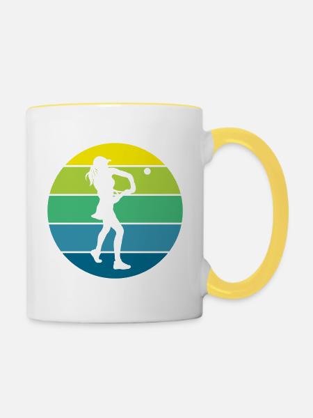 Tennis - Tasse zweifarbig - Weiß/Gelb