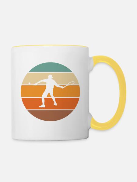 Tennis - Tasse zweifarbig - Weiß/Gelb