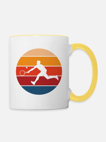 Tennis - Tasse zweifarbig - Weiß/Gelb