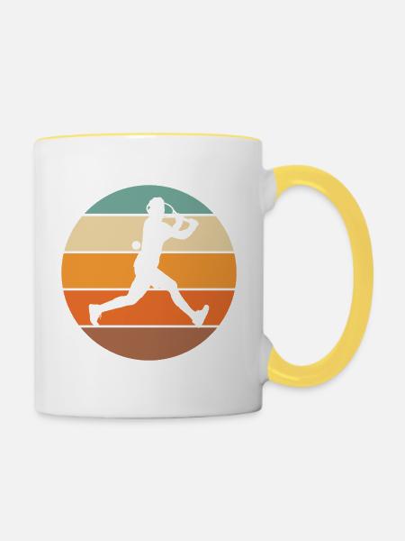 Tennis - Tasse zweifarbig - Weiß/Gelb
