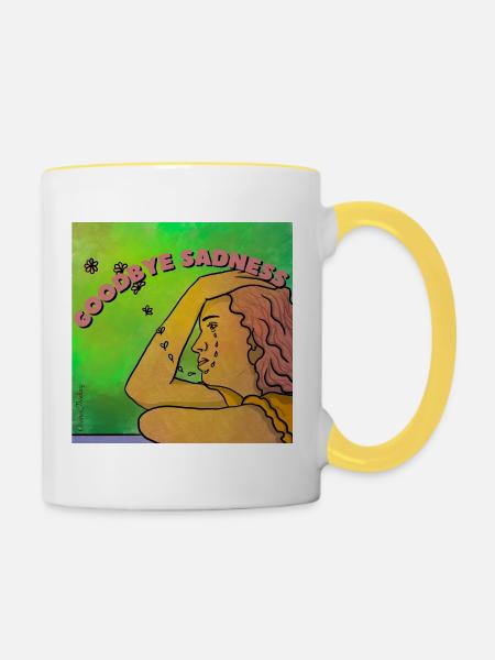 Leb wohl, Traurigkeit - Tasse zweifarbig - Weiß/Gelb