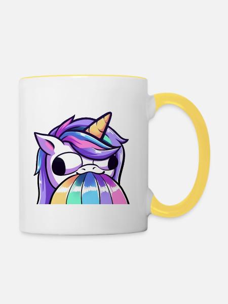 Lya derp - Tasse zweifarbig - Weiß/Gelb