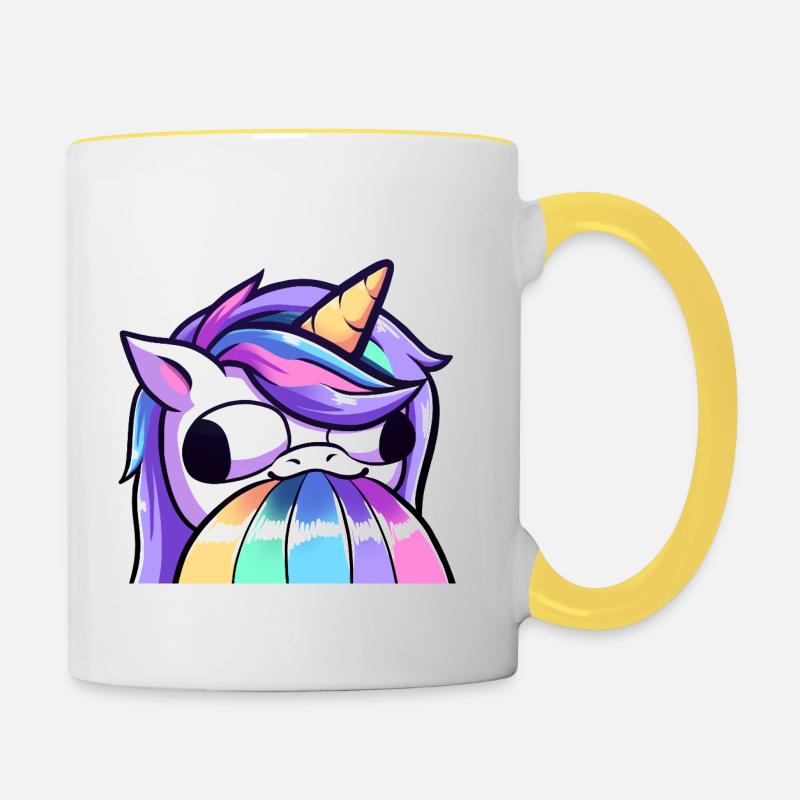 Lya derp - Mug contrasté - blanc/jaune