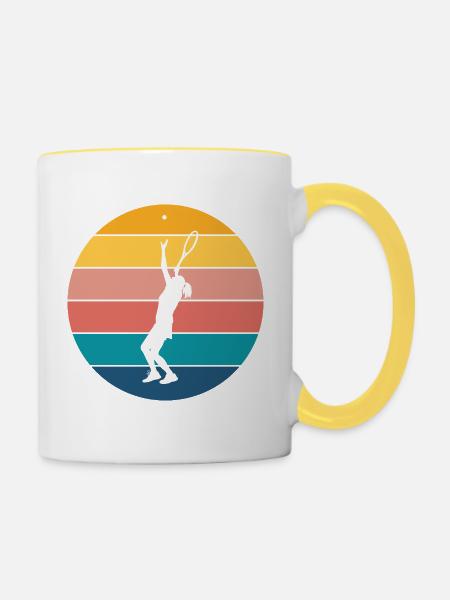 Tennis - Tasse zweifarbig - Weiß/Gelb
