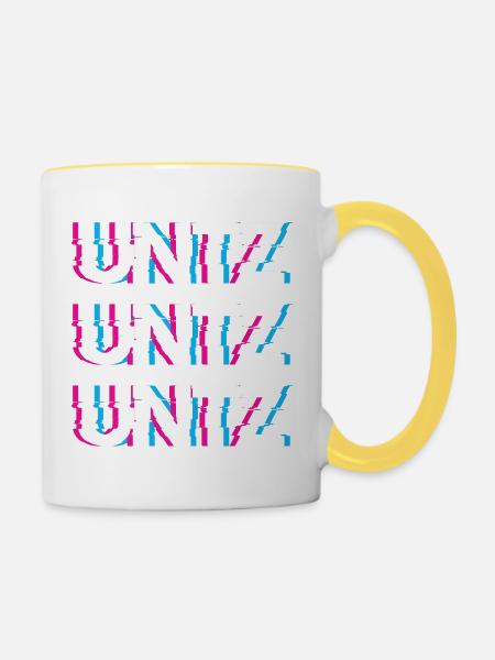 Hardtekk Tekk - Tasse zweifarbig - Weiß/Gelb