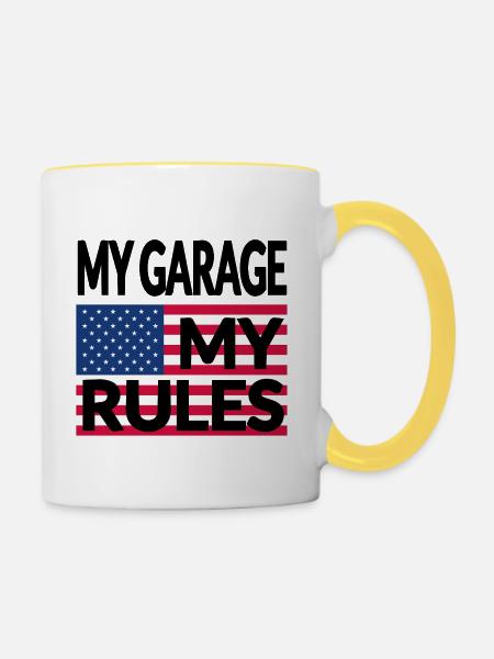 Garage - Tasse zweifarbig - Weiß/Gelb