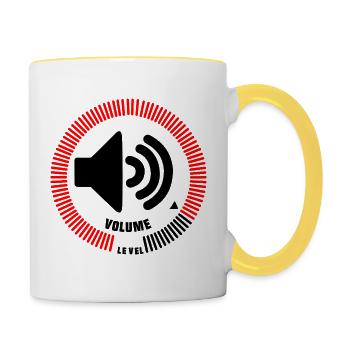 Niveau de volume - Mug contrasté - blanc/jaune - Droite