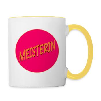 Maître de fin d’études - Mug contrasté - blanc/jaune - Droite