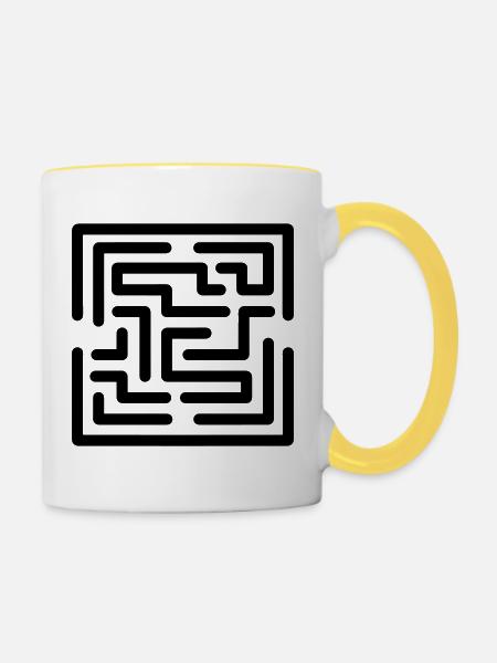 Escape-Spiel - Tasse zweifarbig - Weiß/Gelb