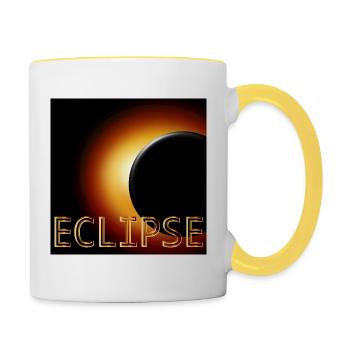 Totale Sonnenfinsternis 2026 - Tasse zweifarbig - Weiß/Gelb - Rechts
