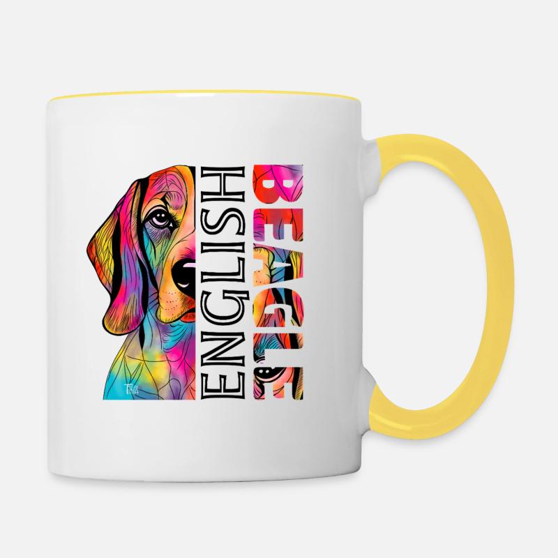 Beagle - Contrasting Mug - white/yellow