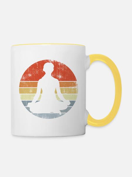 Yogi Zeichnung - Tasse zweifarbig - Weiß/Gelb