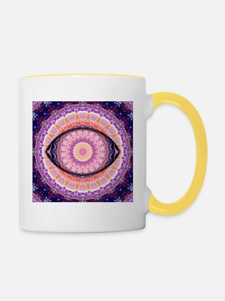 Auge der Wahrheit - Tasse zweifarbig - Weiß/Gelb