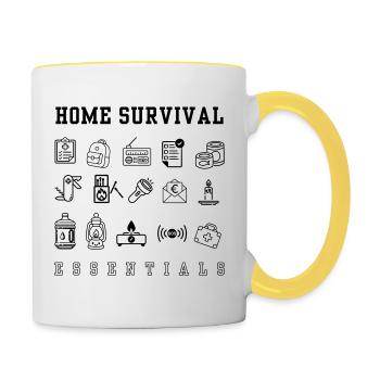Plan d’urgence - apocalypse - Mug contrasté - blanc/jaune - Droite