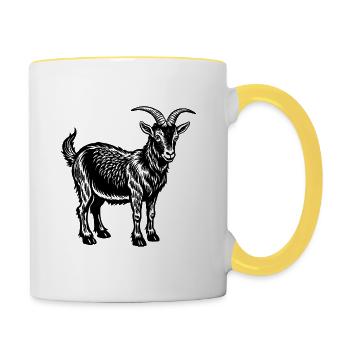 Alpenziege - Tasse zweifarbig - Weiß/Gelb - Rechts