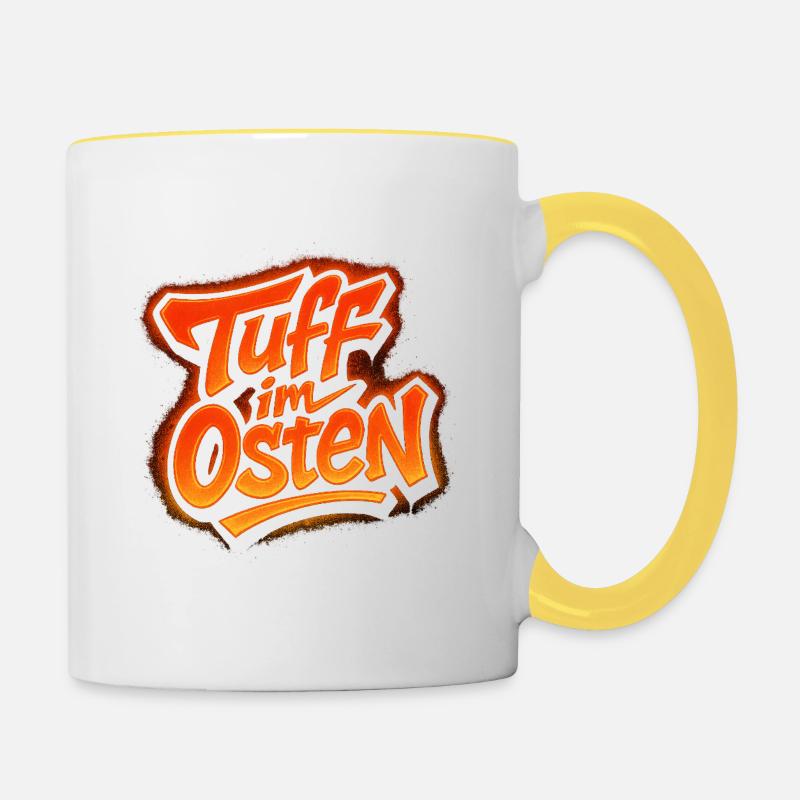 Tuf à l’est - Mug contrasté - blanc/jaune