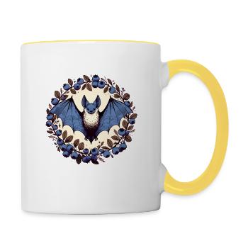 Blue Bat Moonberry Circle - Tasse zweifarbig - Weiß/Gelb - Rechts