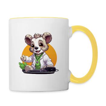 Tech-Koala Creator au look rétro - Mug contrasté - blanc/jaune - Droite