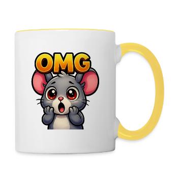 OMG Maus  - Tasse zweifarbig - Weiß/Gelb - Rechts