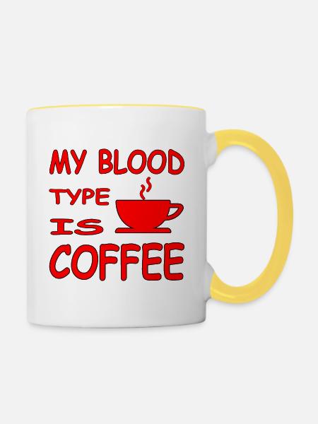 Kaffee - Tasse zweifarbig - Weiß/Gelb