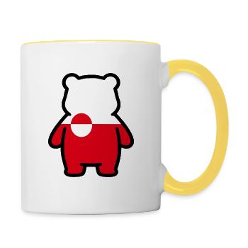 Ours polaire Groenland - Mug contrasté - blanc/jaune - Droite