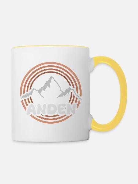 Geschenk für Anden - Tasse zweifarbig - Weiß/Gelb