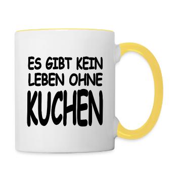 Kuchen - Tasse zweifarbig - Weiß/Gelb - Rechts