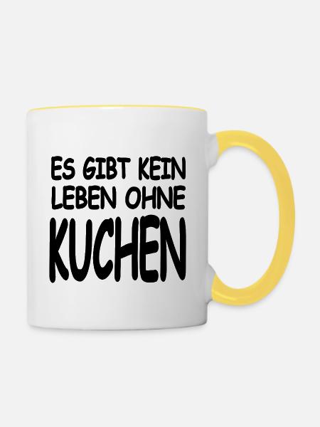 Kuchen - Tasse zweifarbig - Weiß/Gelb