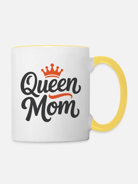 Queen Mom - Tasse zweifarbig - Weiß/Gelb
