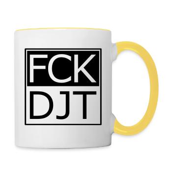 Provocative Block Typography Protest - Contrasting Mug - white/yellow - Right