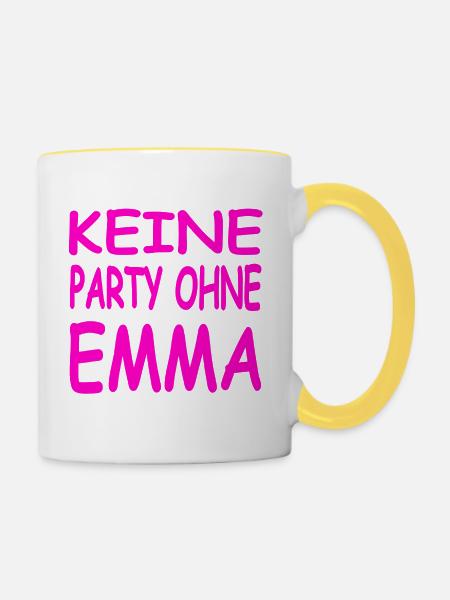 Emma - Tasse zweifarbig - Weiß/Gelb