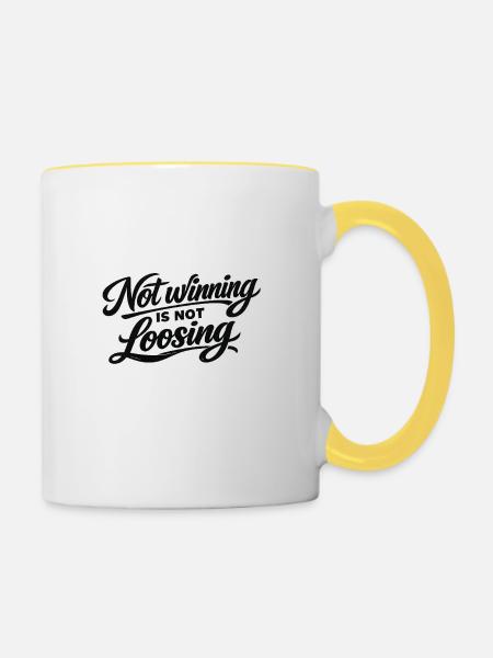 Not Winning Is Not Losing - Tasse zweifarbig - Weiß/Gelb