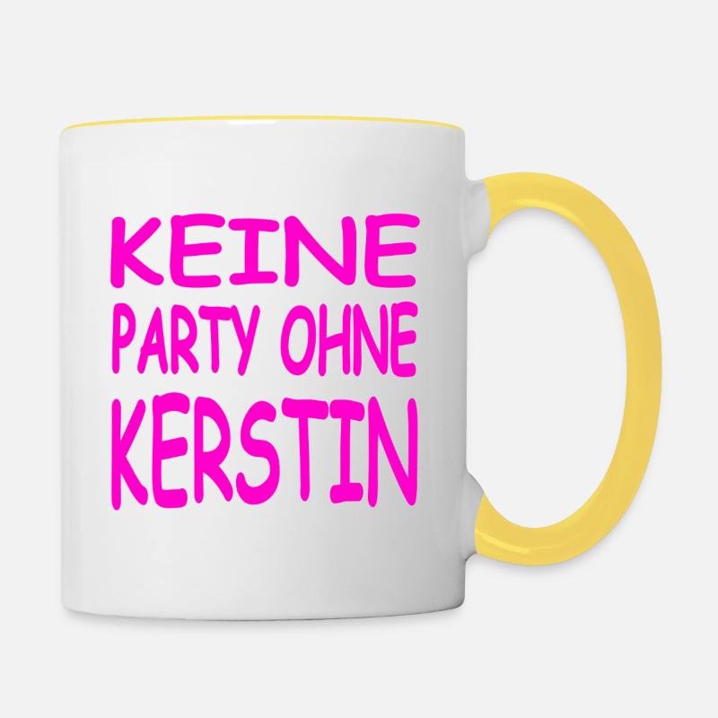 Kerstin - Mug contrasté - blanc/jaune