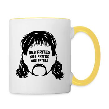 Pommes, Jeff, chtimi - Tasse zweifarbig - Weiß/Gelb - Rechts