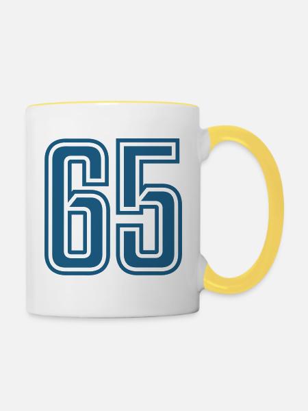 65 - Tasse zweifarbig - Weiß/Gelb