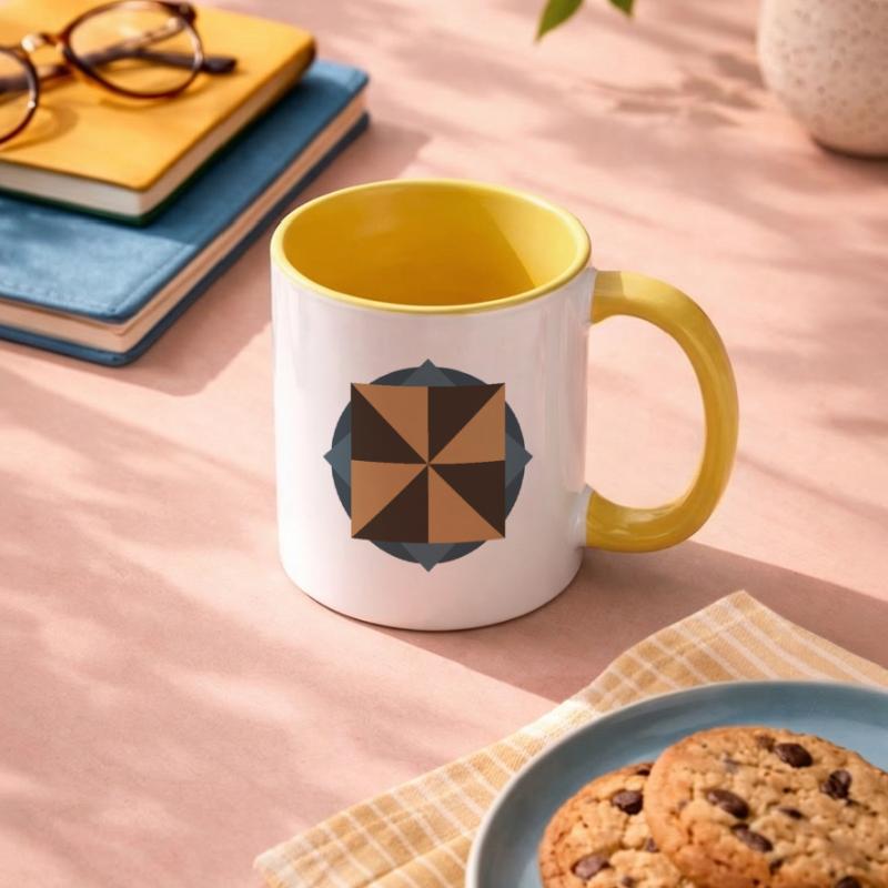 PYRAMID CORE GEOMETRY | Basic Shapes Artwork Contrasting Mug