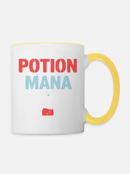 Potion Mana Text Gaming - Tasse zweifarbig - Weiß/Gelb