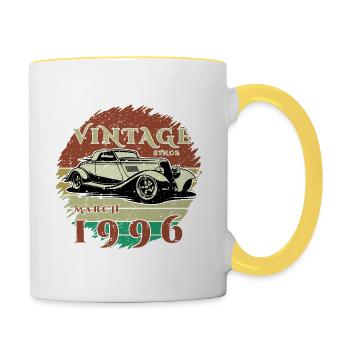 30e anniversaire - Classique - Vintage depuis 03/1996 - Mug contrasté - blanc/jaune - Droite