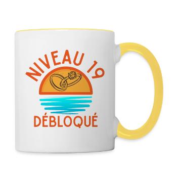Level 19 Unlocked, a creative and joyful touch - Contrasting Mug - white/yellow - Right
