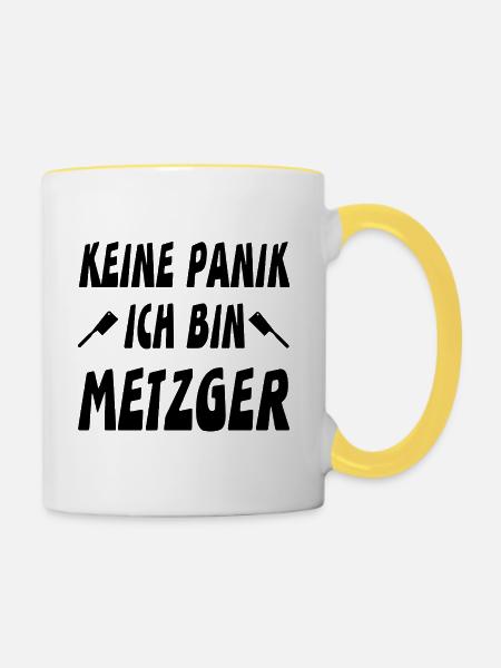 Metzger - Tasse zweifarbig - Weiß/Gelb