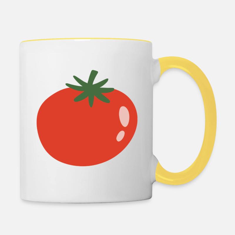 Vivid Tomato Minimalist Pop - Contrasting Mug - white/yellow