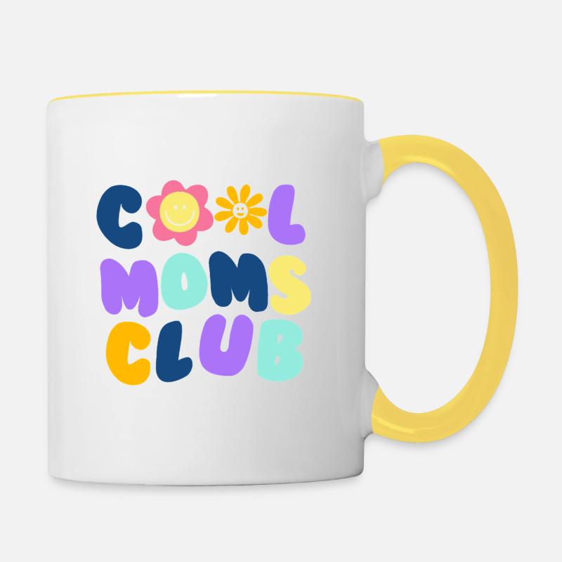 Club des Mamans Cool n°1 - Mug contrasté - blanc/jaune