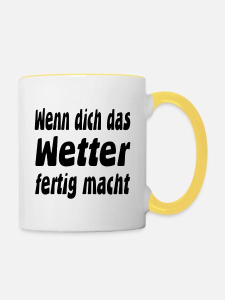Wetter - Tasse zweifarbig - Weiß/Gelb