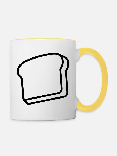 Toast - Tasse zweifarbig - Weiß/Gelb