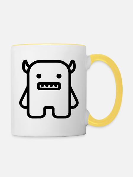 Ungeheuer - Tasse zweifarbig - Weiß/Gelb