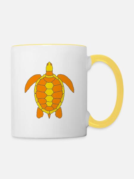 TURTLE - Tasse zweifarbig - Weiß/Gelb