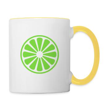 Limettenscheibe - Tasse zweifarbig - Weiß/Gelb - Rechts
