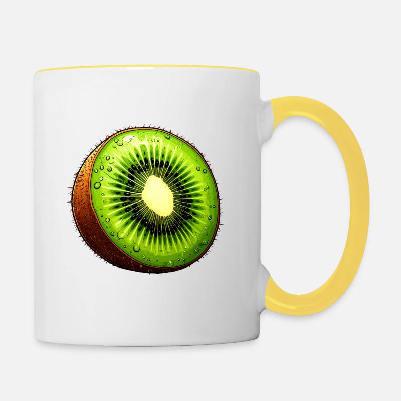 Kiwi - Mug contrasté - blanc/jaune